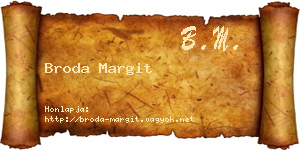 Broda Margit névjegykártya